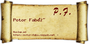Potor Fabó névjegykártya